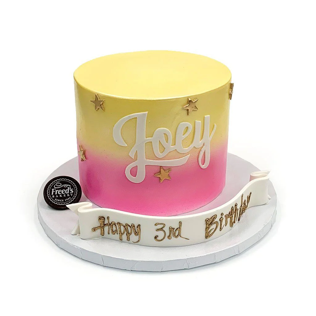 Pink Sunrise Birthday Cake